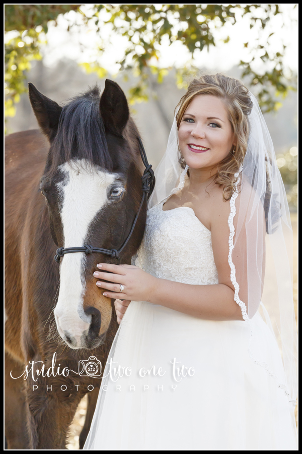 Bride with her horse